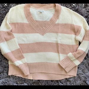 Light pink and white striped American Eagle sweater